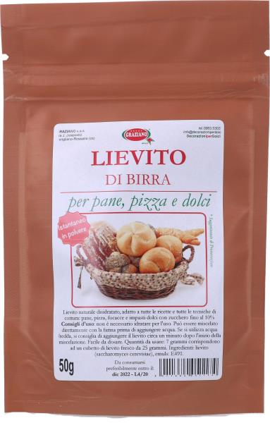 LIEVITO DI BIRRA ISTANTANEO 50 gr. 1 LIEVITO DI BIRRA ISTANTANEO 50 gr.