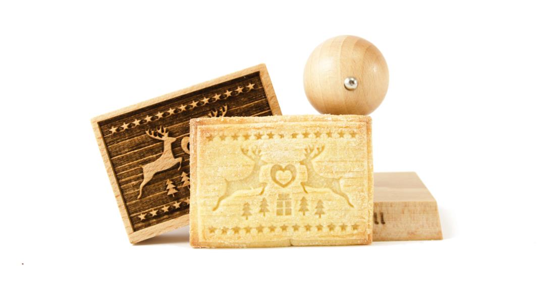 TIMBRO LEGNO RETTANGOLARE 70x50 mm. MAGIC CHRISTMAS pz.1