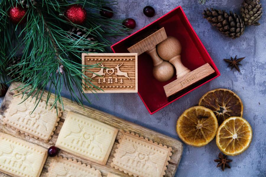 TIMBRO LEGNO RETTANGOLARE 70x50 mm. MAGIC CHRISTMAS pz.1