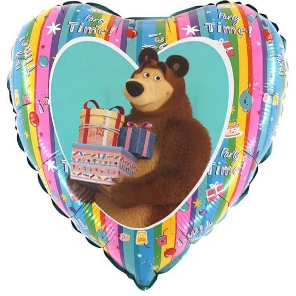 PALLONCINO MYLAR 18'' CUORE MASHA E ORSO 2 PALLONCINO MYLAR 18'' CUORE MASHA E ORSO