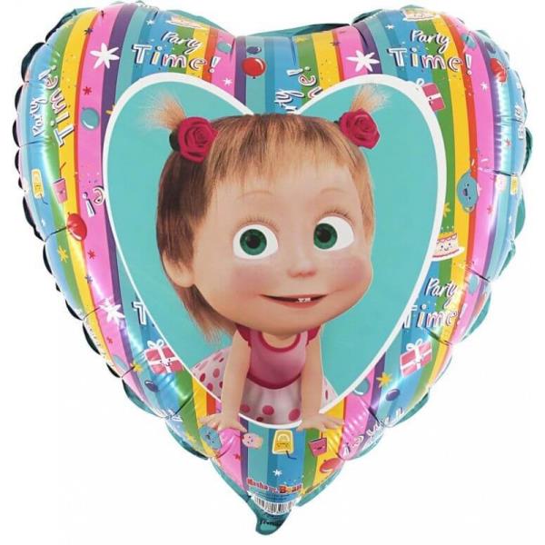 PALLONCINO MYLAR 18'' CUORE MASHA E ORSO 3 PALLONCINO MYLAR 18'' CUORE MASHA E ORSO