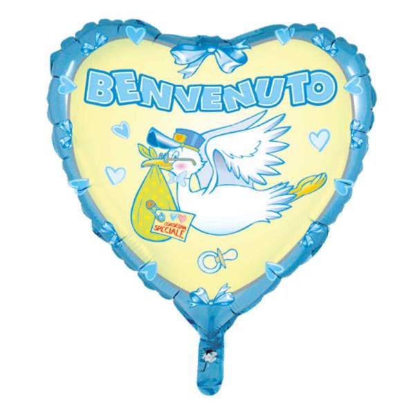 PALLONCINO MYLAR 36'' CUORE BENVENUTO CM.80 1 PALLONCINO MYLAR 36'' CUORE BENVENUTO CM.80