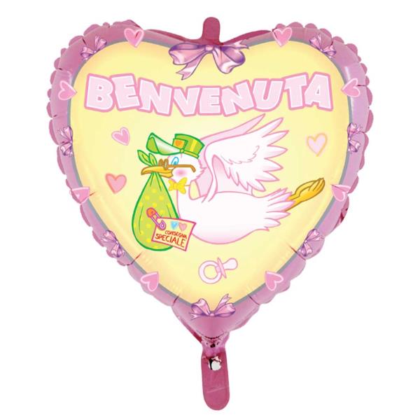 PALLONCINO MYLAR 18'' CUORE BENVENUTA