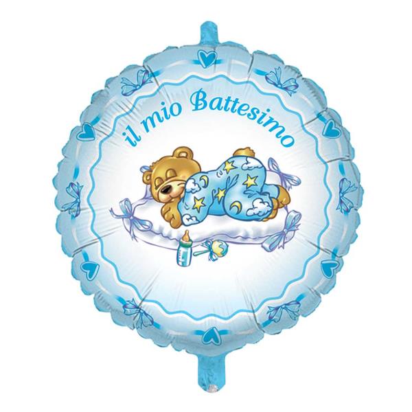 PALLONCINO MYLAR BATTESIMO CELESTE