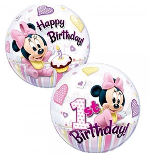 PALLONCINO 22'' BUBBLE MINNIE 1° COMPLEANNO 2 PALLONCINO 22'' BUBBLE MINNIE 1° COMPLEANNO