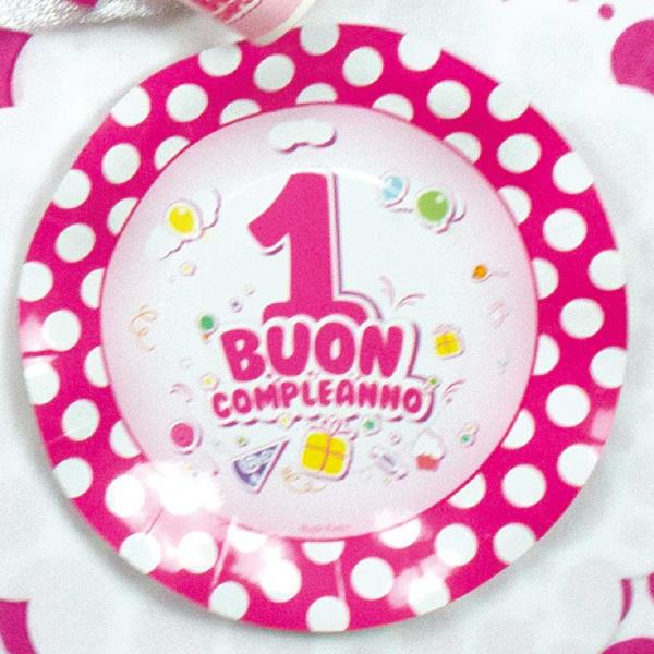 PIATTO CM.21 BUON 1° COMPLEANNO ROSA 1 PIATTO CM.21 BUON 1° COMPLEANNO ROSA