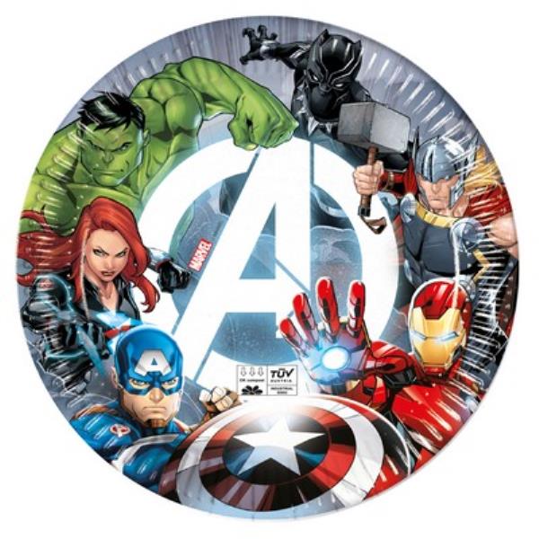 PIATTO Ø23 cm. AVENGERS FIGHT COMPOSTABILE pz.8 1 PIATTO Ø23 cm. AVENGERS FIGHT COMPOSTABILE pz.8