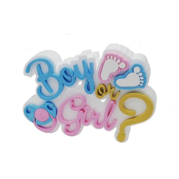 SCRITTA IN POLISTIROLO BOY OR GIRL? PZ.1 1 SCRITTA IN POLISTIROLO BOY OR GIRL? PZ.1