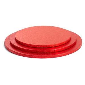 SOTTOTORTA TONDI CARTONE/ALLUMINIO ROSSI H.1,2 DISPONIBILI IN VARIE MISURE pz.1