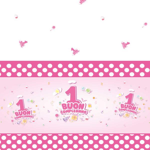 TOVAGLIA 1° COMPLEANNO ROSA NEW 1 TOVAGLIA 1° COMPLEANNO ROSA NEW