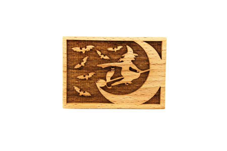 TIMBRO LEGNO RETTANGOLARE 70x50 mm. WITCH pz.1 1 TIMBRO LEGNO RETTANGOLARE 70x50 mm. WITCH pz.1