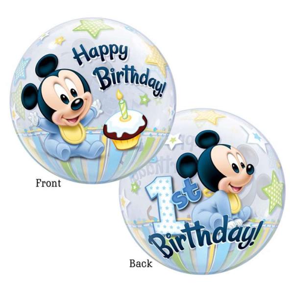 PALLONCINO BUBBLE 22" MICKEY 1° COMPLEANNO 2 PALLONCINO BUBBLE 22" MICKEY 1° COMPLEANNO
