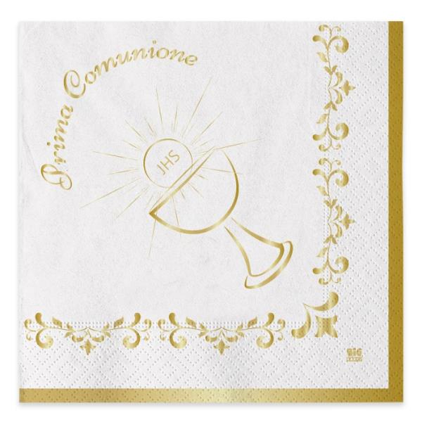 TOVAGLIOLO 33x33 cm. COMUNIONE GOLD METAL pz.20 1 TOVAGLIOLO 33x33 cm. COMUNIONE GOLD METAL pz.20