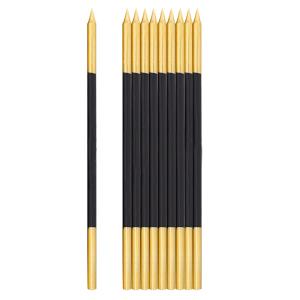 CANDELINE STELO ORO E NERE CM.15,5 PZ.10