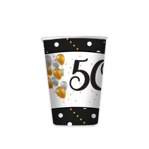 BICCHIERE BUON COMPLEANNO PRESTIGE 50 ANNI pz.8
