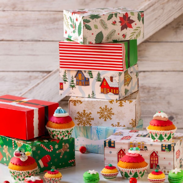 SCATOLE PER DOLCIUMI HAPPY NATALE VARI MODELLI PZ.1