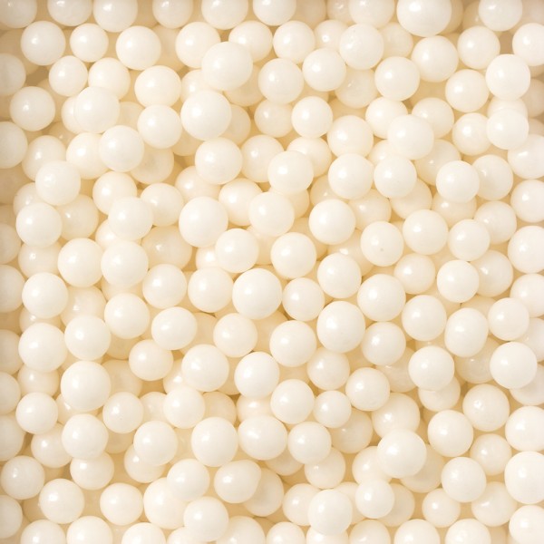 PERLE DI ZUCCHERO BIANCO BRILLANTE Ø 7 mm GR.100 3 PERLE DI ZUCCHERO BIANCO BRILLANTE Ø 7 mm GR.100