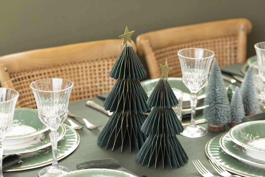 DECORAZIONI IN CARTA ALBERO VERDE CON STELLA 10 cm. PZ.4 2 DECORAZIONI IN CARTA ALBERO VERDE CON STELLA 10 cm. PZ.4