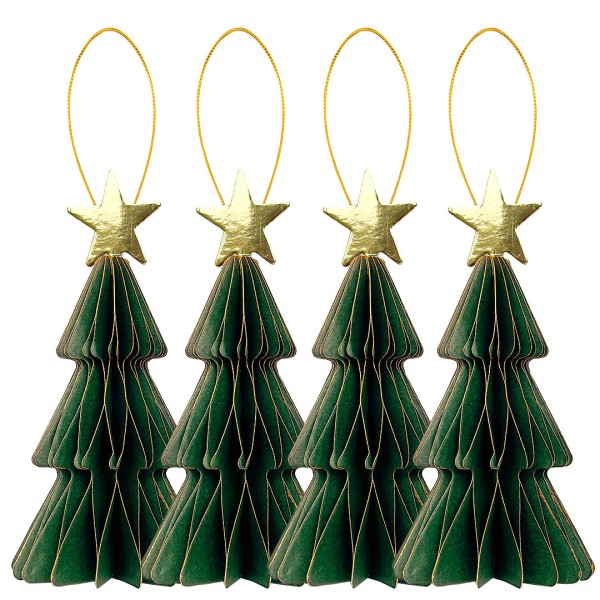 DECORAZIONI IN CARTA ALBERO VERDE CON STELLA 10 cm. PZ.4 1 DECORAZIONI IN CARTA ALBERO VERDE CON STELLA 10 cm. PZ.4