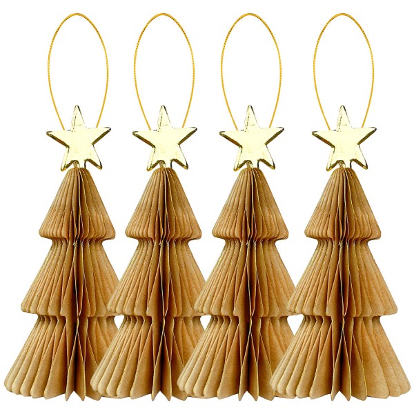 DECORAZIONI IN CARTA ALBERO KRAFT CON STELLA 10 cm. PZ.4 1 DECORAZIONI IN CARTA ALBERO KRAFT CON STELLA 10 cm. PZ.4