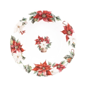 PIATTO FONDO ROUND Ø24 cm. COMPOSTABILE STELLA DI NATALE pz.8