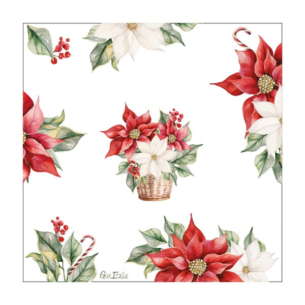 TOVAGLIOLO 33x33 cm. STELLA DI NATALE pz.16 1 TOVAGLIOLO 33x33 cm. STELLA DI NATALE pz.16