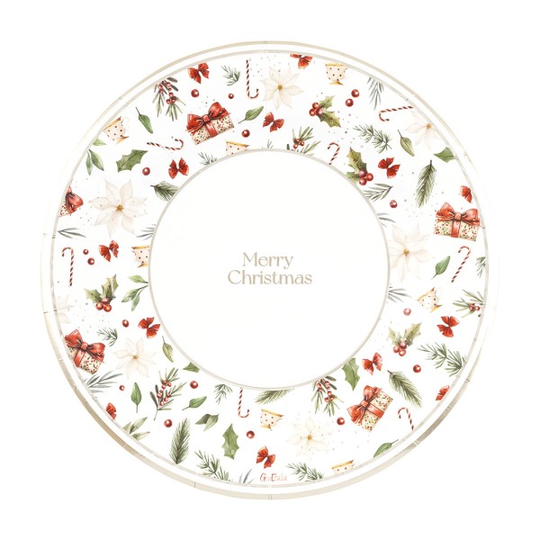 PIATTO PIANO ROUND Ø27 cm. COMPOSTABILE A LITTLE CHRISTMAS PZ.8