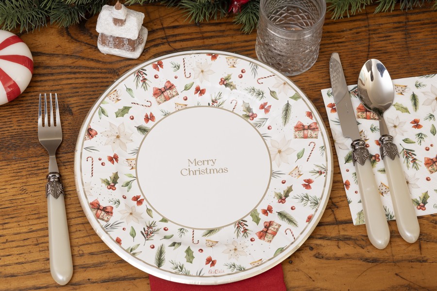 PIATTO FONDO ROUND Ø24 cm. COMPOSTABILE A LITTLE CHRISTMAS pz.8 3 PIATTO FONDO ROUND Ø24 cm. COMPOSTABILE A LITTLE CHRISTMAS pz.8