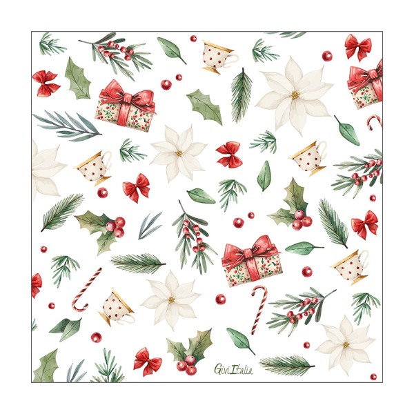 TOVAGLIOLO 33x33 cm. A LITTLE CHRISTMAS pz.16 1 TOVAGLIOLO 33x33 cm. A LITTLE CHRISTMAS pz.16