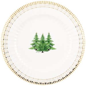 PIATTO MAX ROUND Ø33 cm. GOLD TREES pz.6