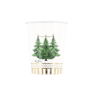 BICCHIERE IN CARTONCINO 250 cc. GOLD TREES PZ.8