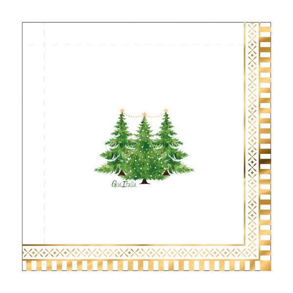 TOVAGLIOLO 33x33 cm. GOLD TREES pz.16 1 TOVAGLIOLO 33x33 cm. GOLD TREES pz.16