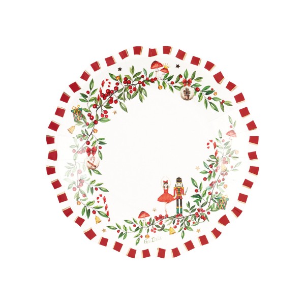 PIATTO DESSERT NEW LIBERTY Ø21 cm. COMPOSTABILE CHRISTMAS VINTAGE PZ.8 1 PIATTO DESSERT NEW LIBERTY Ø21 cm. COMPOSTABILE CHRISTMAS VINTAGE PZ.8
