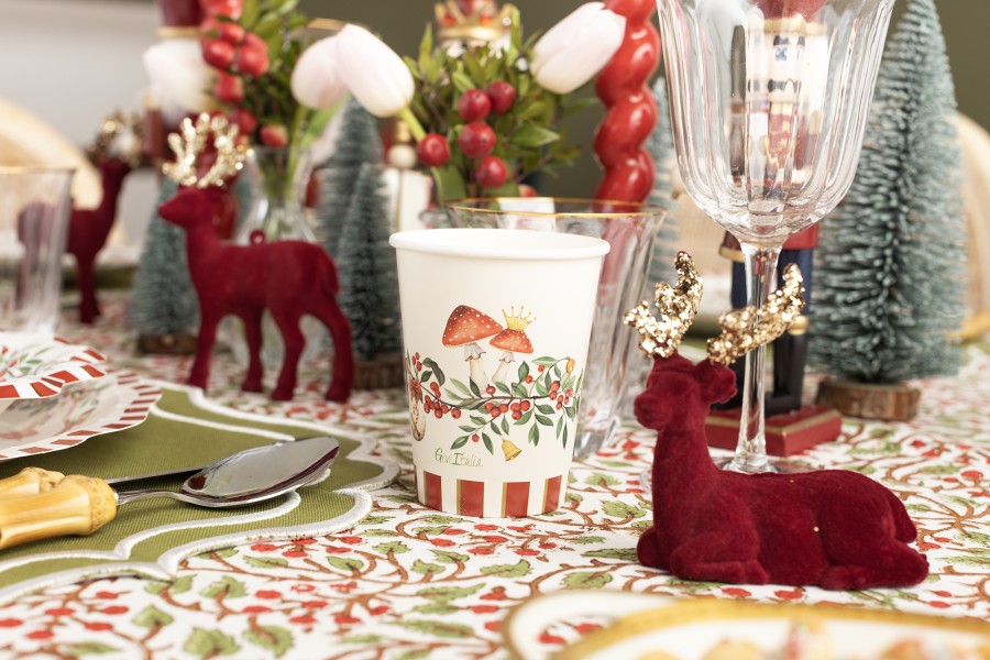BICCHIERE IN CARTONCINO 250 cc. CHRISTMAS VINTAGE PZ.8 2 BICCHIERE IN CARTONCINO 250 cc. CHRISTMAS VINTAGE PZ.8