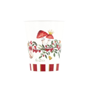 BICCHIERE IN CARTONCINO 250 cc. CHRISTMAS VINTAGE PZ.8