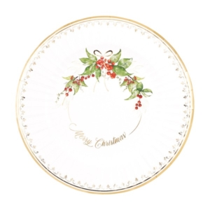 PIATTO PIANO ROUND Ø27 cm. COMPOSTABILE GOLD GARLAND PZ.8