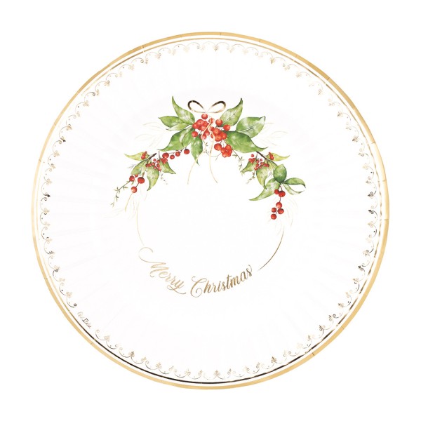 PIATTO PIANO ROUND Ø27 cm. COMPOSTABILE GOLD GARLAND PZ.8 1 PIATTO PIANO ROUND Ø27 cm. COMPOSTABILE GOLD GARLAND PZ.8