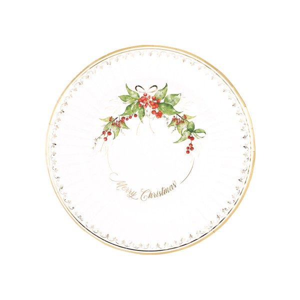 PIATTO DESSERT ROUND SHAPE Ø21 cm. COMPOSTABILE GOLD GARLAND PZ.8 1 PIATTO DESSERT ROUND SHAPE Ø21 cm. COMPOSTABILE GOLD GARLAND PZ.8