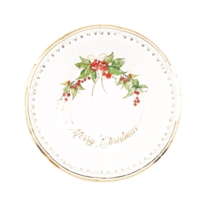 PIATTO FONDO ROUND SHAPE Ø24 cm. COMPOSTABILE GOLD GARLAND pz.8