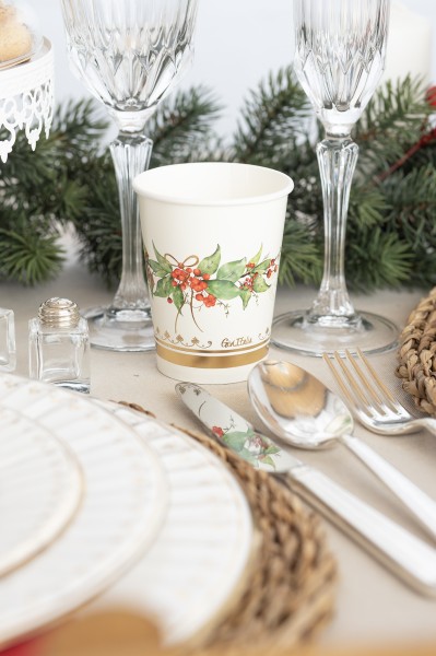PIATTO FONDO ROUND SHAPE Ø24 cm. COMPOSTABILE GOLD GARLAND pz.8 3 PIATTO FONDO ROUND SHAPE Ø24 cm. COMPOSTABILE GOLD GARLAND pz.8
