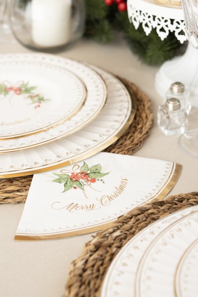 TOVAGLIOLO 33x33 cm. ROUND GOLD GARLAND pz.16 2 TOVAGLIOLO 33x33 cm. ROUND GOLD GARLAND pz.16