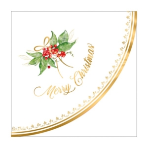 TOVAGLIOLO 33x33 cm. ROUND GOLD GARLAND pz.16