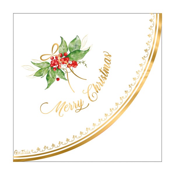 TOVAGLIOLO 33x33 cm. ROUND GOLD GARLAND pz.16 1 TOVAGLIOLO 33x33 cm. ROUND GOLD GARLAND pz.16