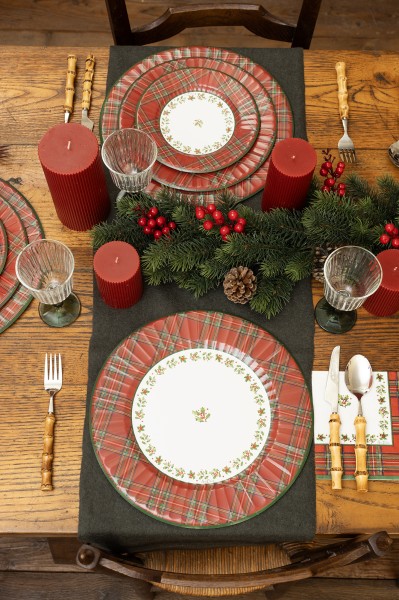 PIATTO DESSERT ROUND SHAPE Ø21 cm. COMPOSTABILE SCOTTISH CHRISTMAS PZ.8 2 PIATTO DESSERT ROUND SHAPE Ø21 cm. COMPOSTABILE SCOTTISH CHRISTMAS PZ.8