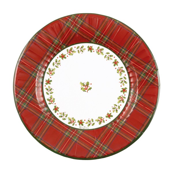 PIATTO PIANO ROUND Ø27 cm. COMPOSTABILE SCOTTISH CHRISTMAS PZ.8 1 PIATTO PIANO ROUND Ø27 cm. COMPOSTABILE SCOTTISH CHRISTMAS PZ.8