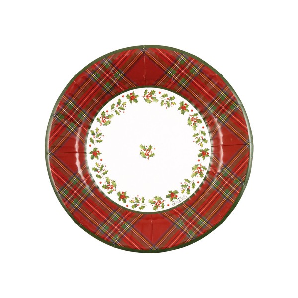 PIATTO DESSERT ROUND SHAPE Ø21 cm. COMPOSTABILE SCOTTISH CHRISTMAS PZ.8 1 PIATTO DESSERT ROUND SHAPE Ø21 cm. COMPOSTABILE SCOTTISH CHRISTMAS PZ.8