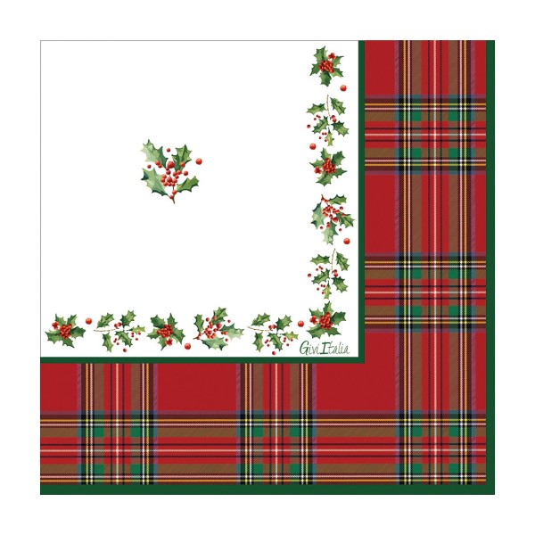 TOVAGLIOLO 33x33 cm. SCOTTISH CHRISTMAS pz.16 1 TOVAGLIOLO 33x33 cm. SCOTTISH CHRISTMAS pz.16