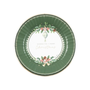 PIATTO DESSERT ROUND SHAPE Ø21 cm. COMPOSTABILE MERRY CHRISTMAS TO YOU PZ.8