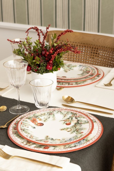 PIATTO PIANO ROUND Ø27 cm. COMPOSTABILE CHRISTMAS GIFT PZ.8 2 PIATTO PIANO ROUND Ø27 cm. COMPOSTABILE CHRISTMAS GIFT PZ.8