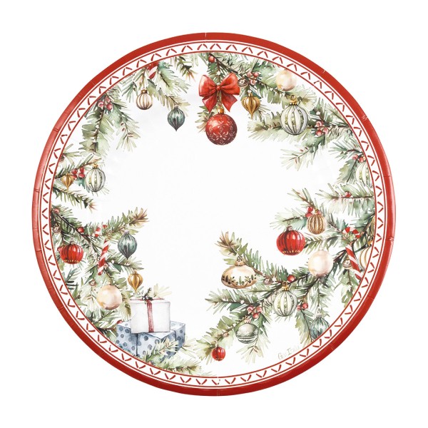 PIATTO PIANO ROUND Ø27 cm. COMPOSTABILE CHRISTMAS GIFT PZ.8 1 PIATTO PIANO ROUND Ø27 cm. COMPOSTABILE CHRISTMAS GIFT PZ.8